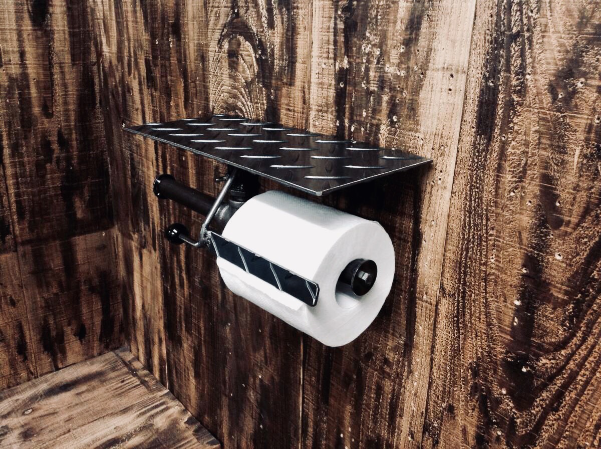 cream.70 ガス管 縞板 ペーパーホルダー アシストバー仕様！ cream.70 ガス管 立ち上がり手すり 介助バー ペーパーホルダー