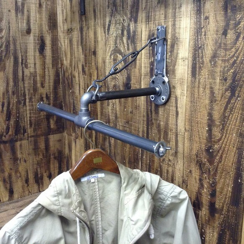 cream.70 ガス管 T型 壁掛けハンガー L500 インダストリアル 工業系