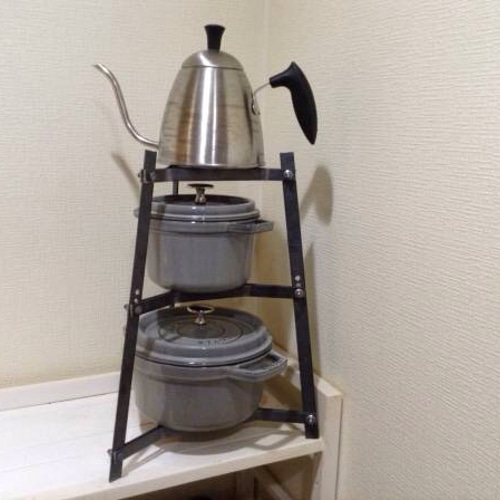 cream.70 ポットラックタワー 3段 アイアンフレーム ストウブ