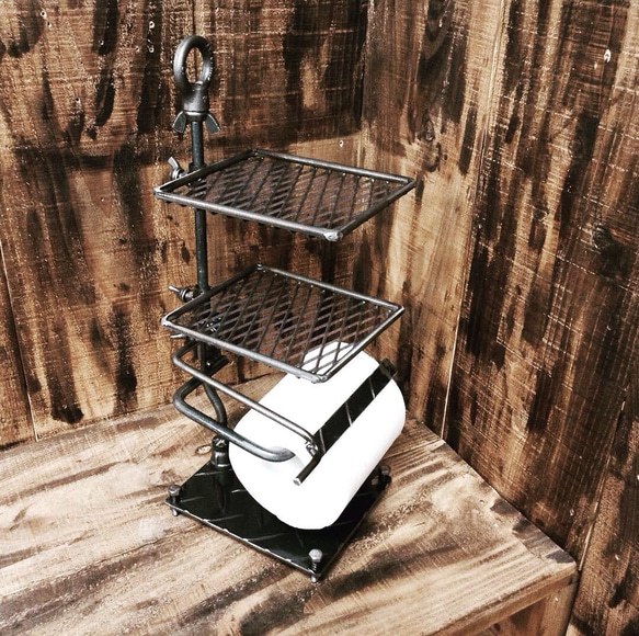 cream.70 卓上ペーパーホルダー 2段シェルフ付き アシストバー 3 棚