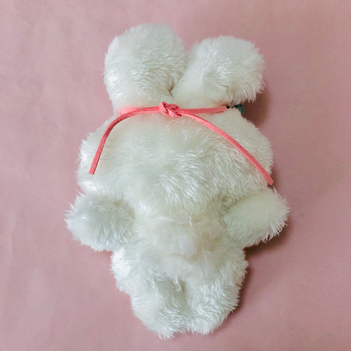 うさぎ♡ぬいぐるみ】花飾り♡フワフワうさちゃん♡ブルーアイ♪白色