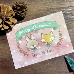 名信片 / Haru and Furi 聖誕節水彩風明信片 第2張的照片