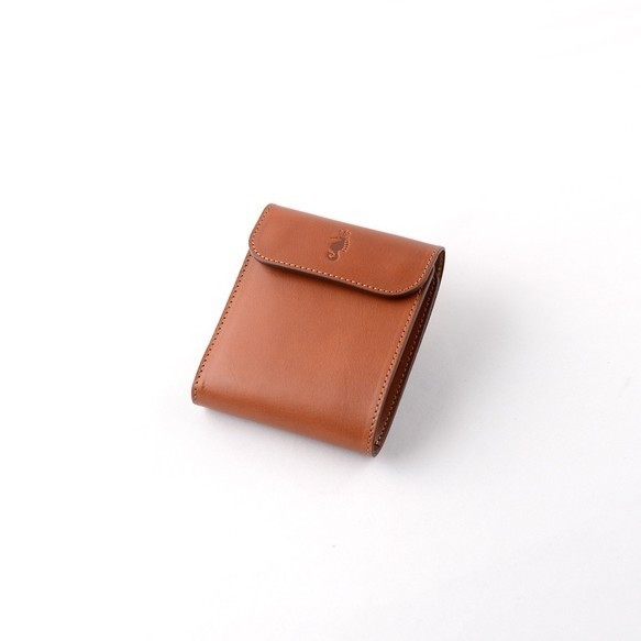 日本製【Takumicsタクミクス】短夾 附零錢袋 三折短夾 經典棕色 義大利植鞣革 銀包 第4張的照片