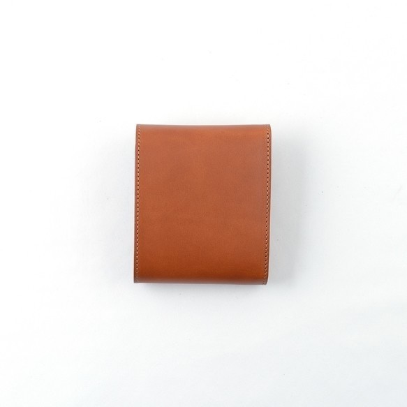 日本製【Takumicsタクミクス】短夾 附零錢袋 三折短夾 經典棕色 義大利植鞣革 銀包 第5張的照片