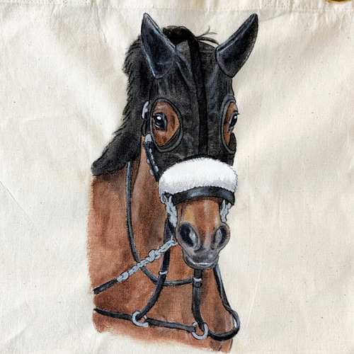 【新品、未使用】JRA　モーリス　香港馬名　香港カップ　エコバッグ 受注生産】手描き競走馬エコバッグ ゴールドシップ現役モデル
