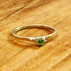 Green flashー緑閃光　真鍮　シーグラス　ガラス　指輪　ピンキーリング　ファランジリング 3枚目の画像