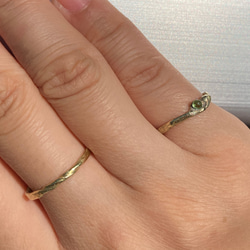 Green flashー緑閃光　真鍮　シーグラス　ガラス　指輪　ピンキーリング　ファランジリング 7枚目の画像