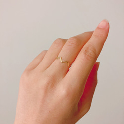 Swell-うねり　1㎜　細　指輪　リング　波　真鍮 2枚目の画像