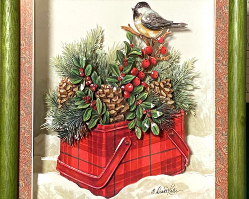 宅配便配送 シャドーボックス完成品 (Winter Leo 立体・オブジェ Season) 絵画