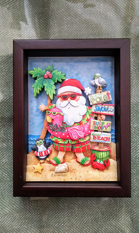 シャドーボックス完成品 【ご予約品】(夏のサンタクロース) その他