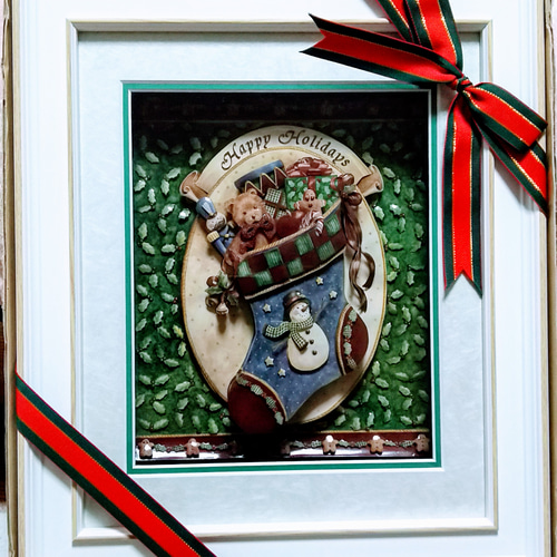 絵画 シャドーボックス完成品 クリスマス