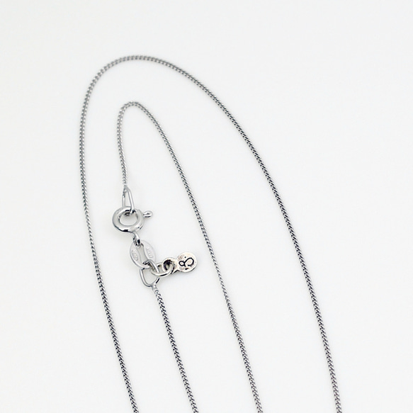 (C002，Curb-Link Chain）馬勒紋理意大利925純銀項鍊, 16英吋, 40cm 第1張的照片