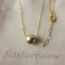 cotton pearl necklace (Old gold) 2枚目の画像
