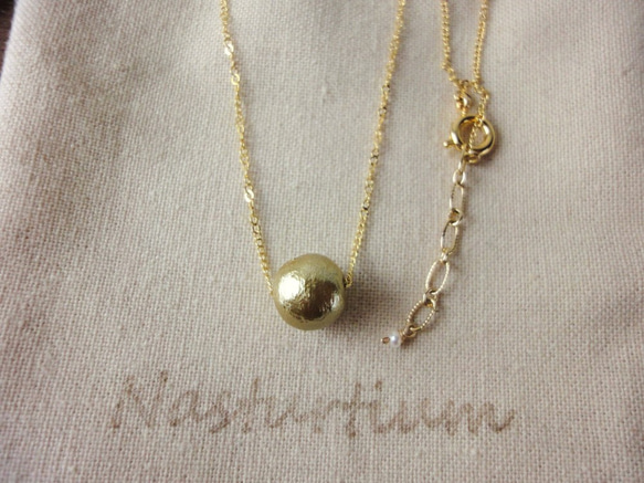 cotton pearl necklace (Old gold) 2枚目の画像