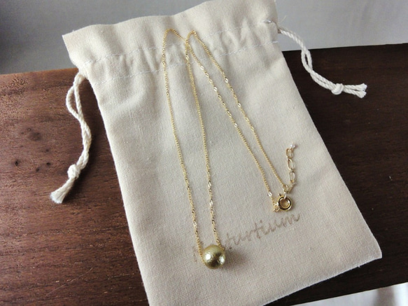 cotton pearl necklace (Old gold) 3枚目の画像
