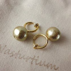 cotton pearl earrings (Old gold) 1枚目の画像