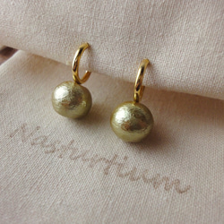 cotton pearl earrings (Old gold) 2枚目の画像