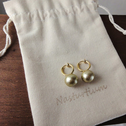 cotton pearl earrings (Old gold) 3枚目の画像