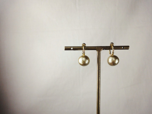 cotton pearl earrings (Old gold) 5枚目の画像