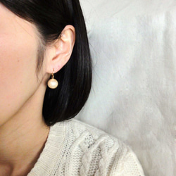 12mm cotton pearl ｆrench hook pierce(Kisuka) 5枚目の画像