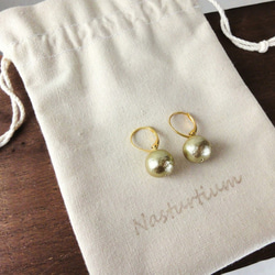 cotton pearl french hook pierce(Old gold) 4枚目の画像