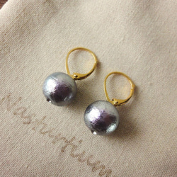 cotton pearl ｆrench hook pierce(Luxury Violet) 3枚目の画像