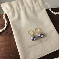 cotton pearl ｆrench hook pierce(Luxury Violet) 4枚目の画像