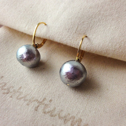 cotton pearl french hook pierce (Luxury Violet) 第3張的照片