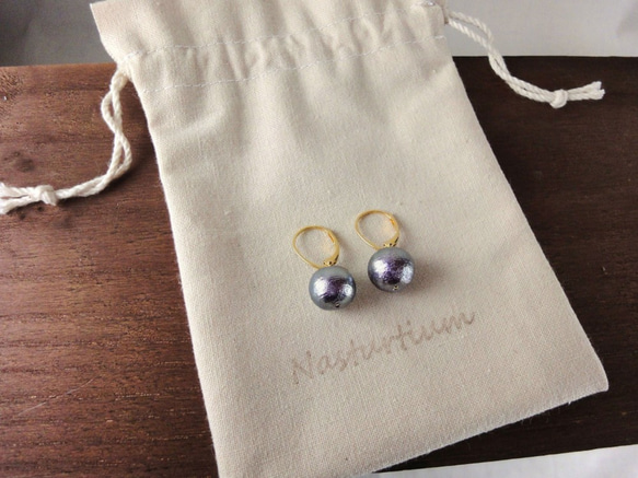 cotton pearl french hook pierce (Luxury Violet) 第4張的照片