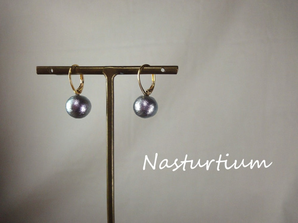 cotton pearl french hook pierce (Luxury Violet) 第5張的照片