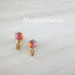 Vintage czech glass earrings【Cherry Pink】 3枚目の画像