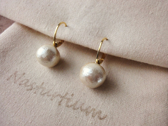 10mm cotton pearl french hook pierce(Kisuka) 2枚目の画像