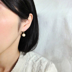 10mm cotton pearl french hook pierce(Kisuka) 5枚目の画像