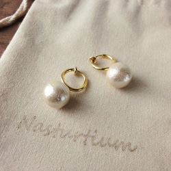 10mm cotton pearl earrings (Kisuka) 2枚目の画像