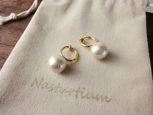 10mm cotton pearl earrings (Kisuka) 2枚目の画像