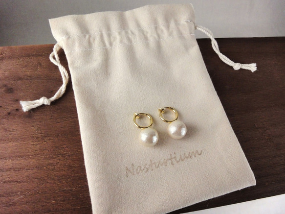 10mm cotton pearl earrings (Kisuka) 3枚目の画像