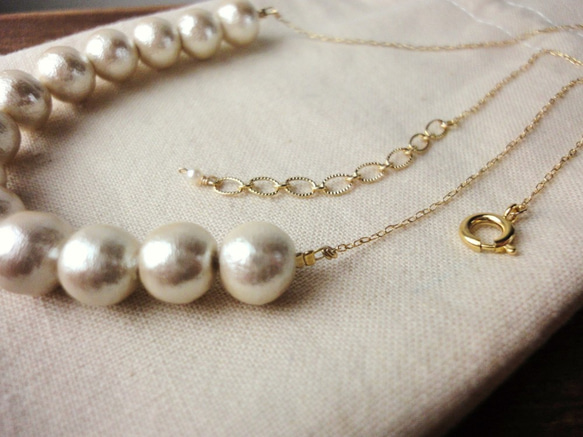 pellet cotton pearl necklace(kisuka) 3枚目の画像