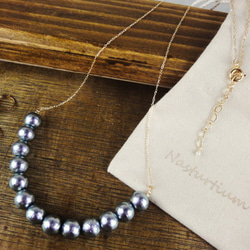 pellet cotton pearl necklace(Luxury Violet) 2枚目の画像