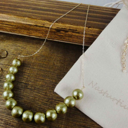 pellet cotton pearl necklace(Old gold)) 2枚目の画像