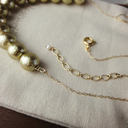 pellet cotton pearl necklace(Old gold)) 3枚目の画像
