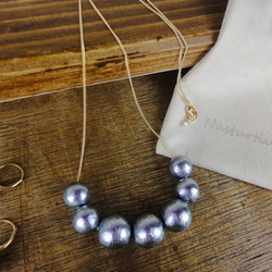 Cotton pearl necklace(Luxury Violet) 1枚目の画像