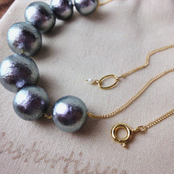 Cotton pearl necklace(Luxury Violet) 2枚目の画像