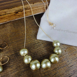 Cotton pearl necklace(Old gold) 2枚目の画像