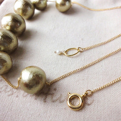 Cotton pearl necklace(Old gold) 3枚目の画像