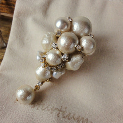 cotton pearl brooch 2枚目の画像