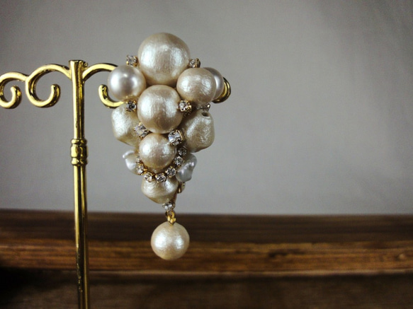 cotton pearl brooch 3枚目の画像