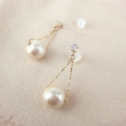 樹脂ピアス Swing  pearl pierce 3枚目の画像