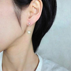 樹脂ピアス Swing  pearl pierce 5枚目の画像