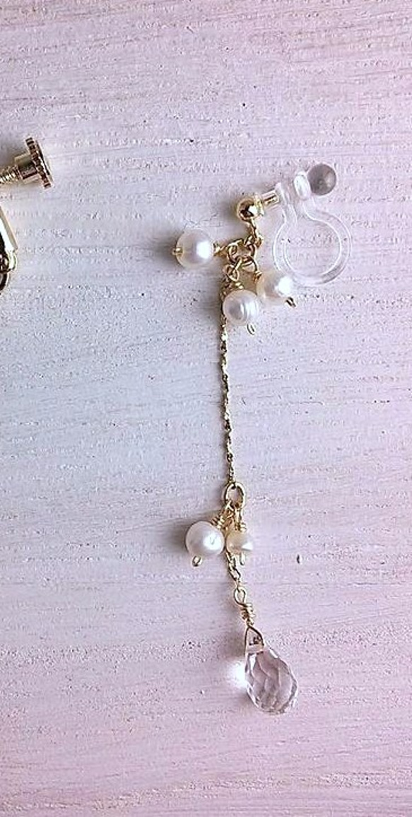 【みこと様専用オーダーフォーム】freshwater pearl pierce (樹脂イヤリング) 3枚目の画像