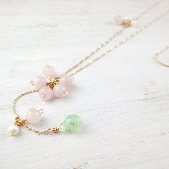 rose quartz twinkle necklace 2枚目の画像